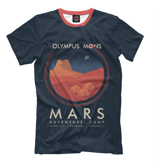 Футболка для мальчиков с изображением Mars Adventure Camp цвета Черный