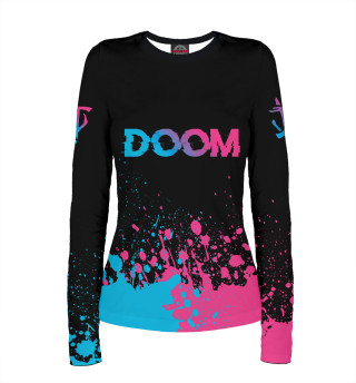 Лонгслив для девочки Doom Neon Gradient (цветные брызги)