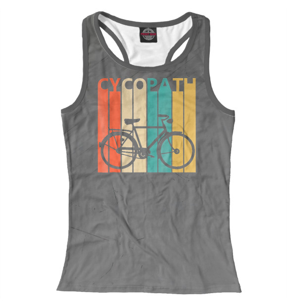 Женская майка-борцовка с изображением Cycopath   Funny Bicycle Hu цвета Белый