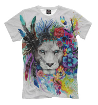 Мужская футболка Flower Lion