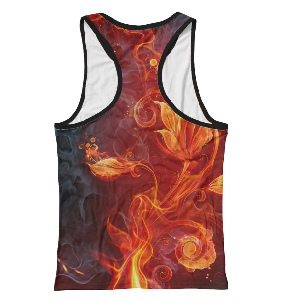 Женская майка-борцовка с изображением Музыка- огонь цвета Белый