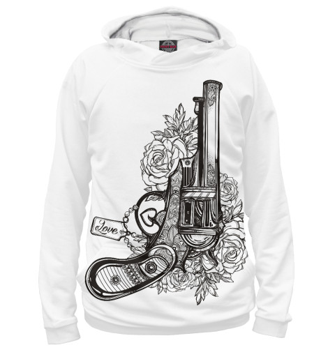 

Худи Print Bar, Белый, Пистолет