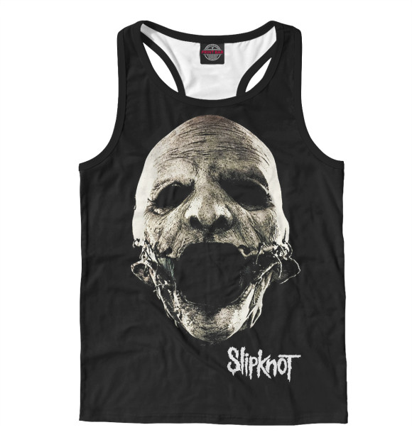 Мужская майка-борцовка с изображением Slipknot цвета Белый