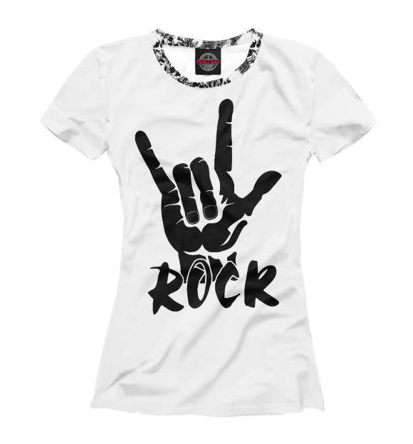 Футболка для девочек с изображением Rock цвета Белый