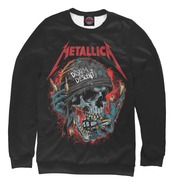 Свитшот для мальчиков с изображением Metallica цвета Белый