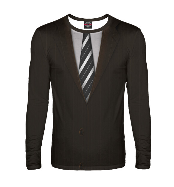 Мужской лонгслив с изображением Деловой костюм цвета Белый