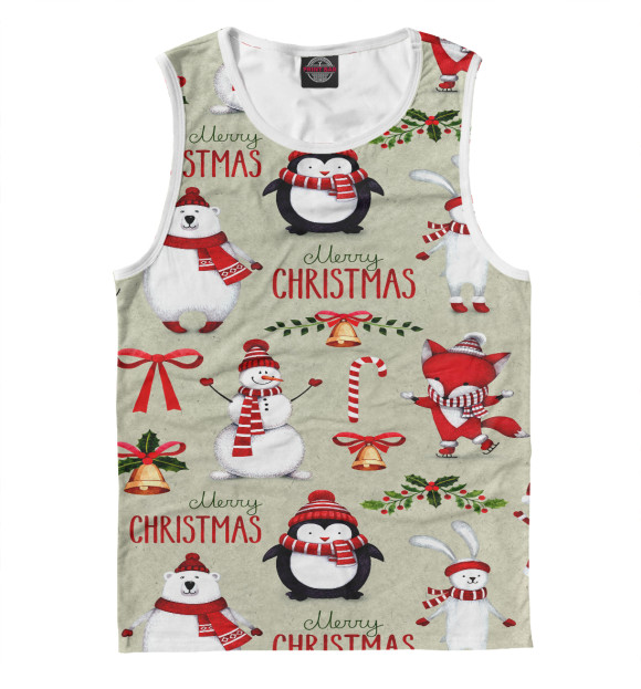 Майка для мальчика с изображением Christmas цвета Белый