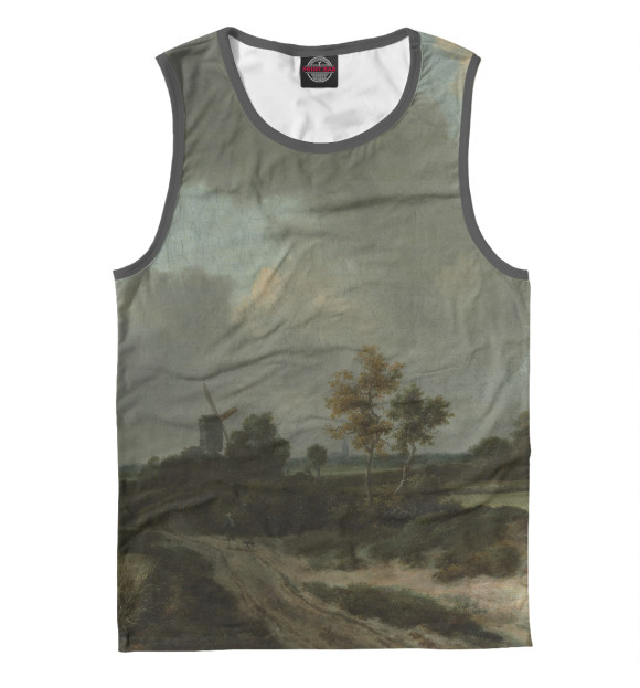 Майка для мальчика с притом Рёйсдал, Якоб, Мельница в Вейке цвета Белый Майка для мальчика с изображением Рёйсдал, Якоб, Мельница в Вейке цвета Белый