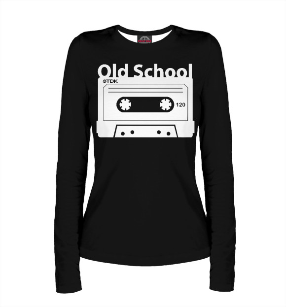 Женский лонгслив с изображением Old School цвета Белый