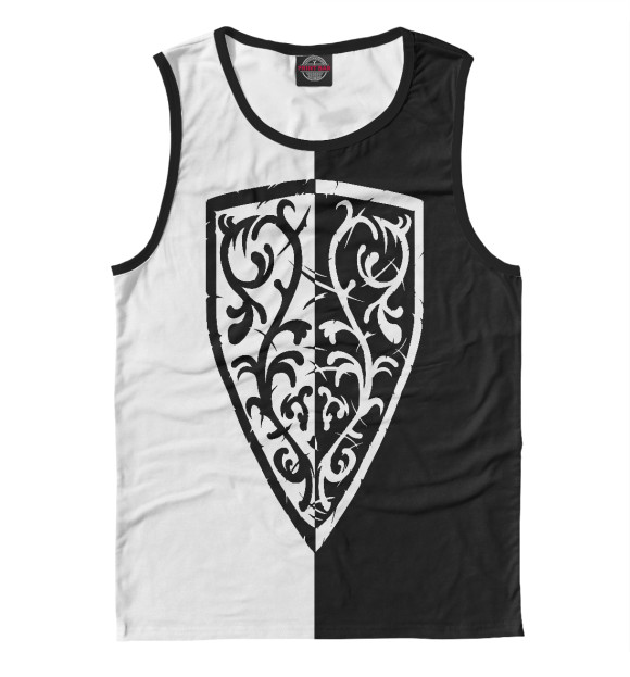 Мужская майка с притом Dark Souls щит цвета Белый Мужская майка с изображением Dark Souls щит цвета Белый