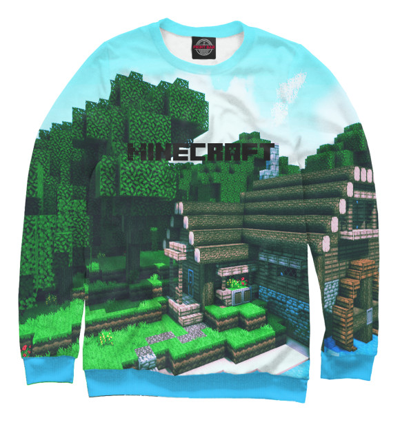 Свитшот для девочек с изображением Minecraft цвета Белый