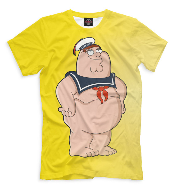 Мужская футболка с изображением Питер цвета Молочно-белый