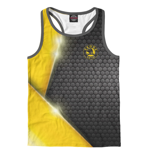 Мужская майка-борцовка с изображением Карбон Шкода цвета Белый