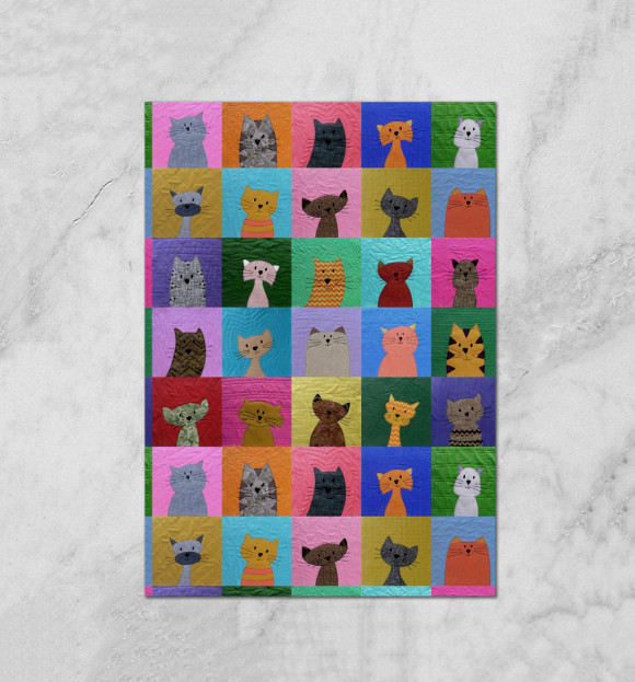 Плакат с притом Котики цвета Белый Плакат с изображением Котики цвета Белый