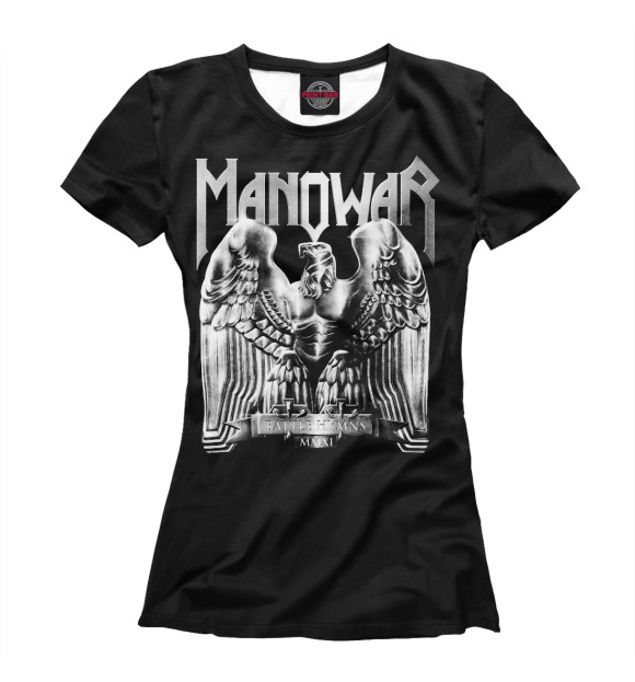 Футболка для девочек с изображением Manowar цвета Белый