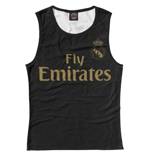 Женская майка с изображением Real Madrid Black цвета Белый