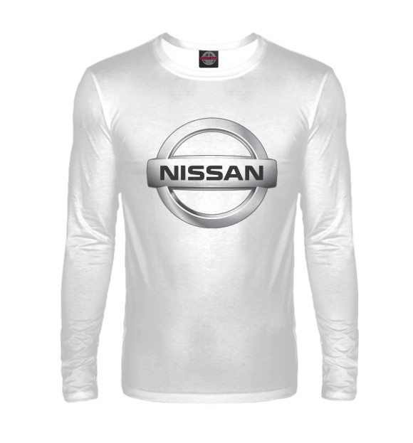 Мужской лонгслив с изображением Nissan цвета Белый