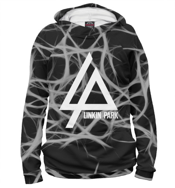 Мужское худи с изображением Linkin Park abstraction collection цвета Белый