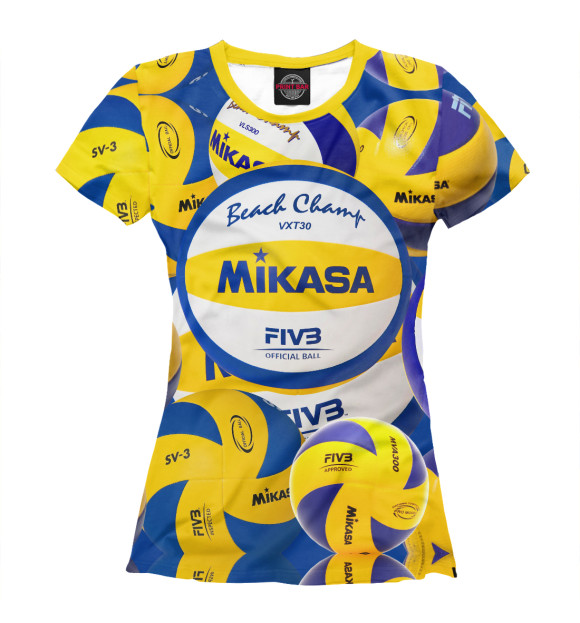 Футболка для девочек с изображением Beach volleyball (Mikasa) цвета Белый