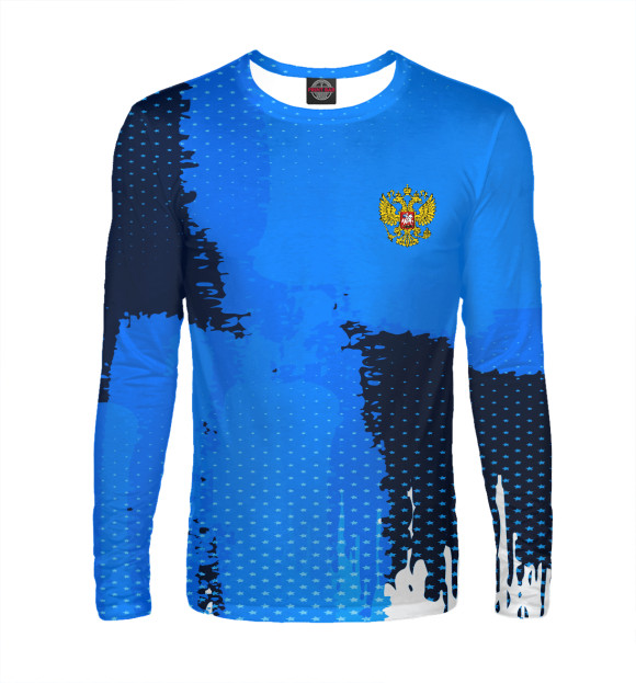 Мужской лонгслив с изображением Russia Sport Uniform цвета Белый