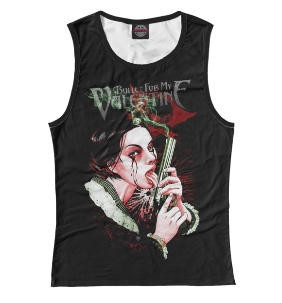 Женская майка с притом Bullet for My Valentine цвета Белый Женская майка с изображением Bullet for My Valentine цвета Белый