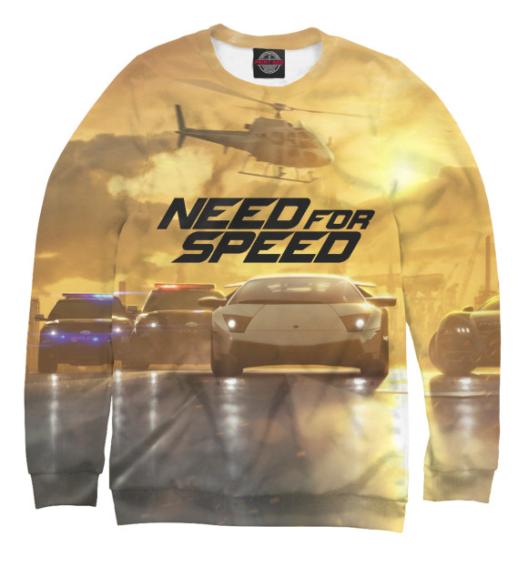 Мужской свитшот с изображением Need For Speed цвета Белый