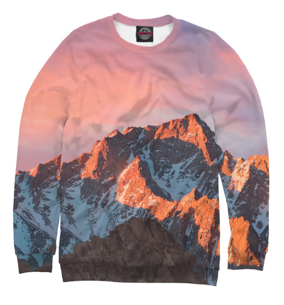 Мужской свитшот с изображением Горы цвета Белый