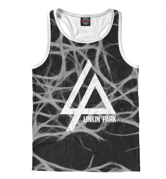 Мужская майка-борцовка с изображением Linkin Park abstraction collection цвета Белый