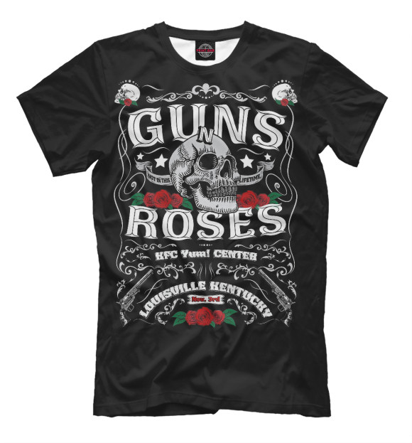 Футболка для мальчиков с изображением Guns N` Roses цвета Черный