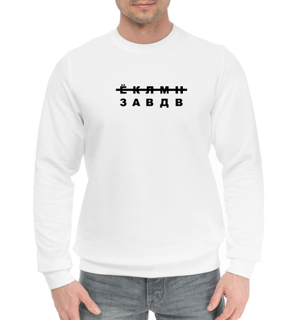 Мужской хлопковый свитшот с изображением За ВДВ цвета Белый