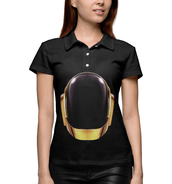 Женское поло с изображением Daft Punk цвета Белый