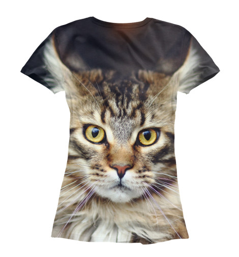 

Футболки Print Bar, Белый, Пушистый кот