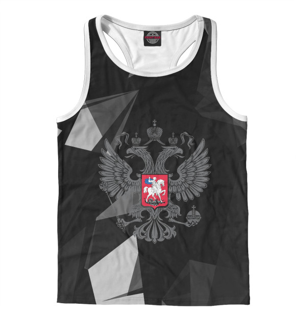 Мужская майка-борцовка с изображением Russia цвета Белый