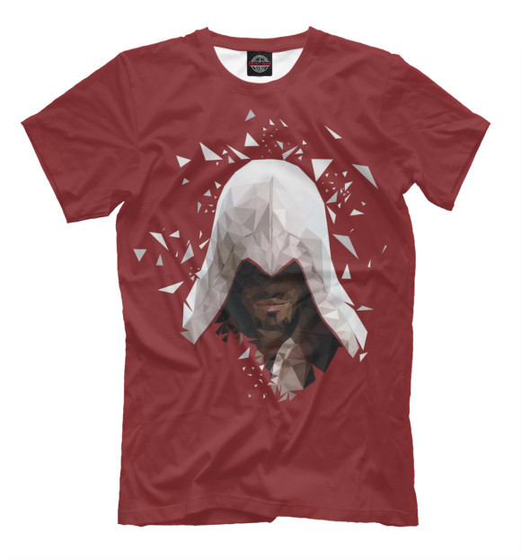 Мужская футболка с изображением Assassin's Creed — Эцио Аудиторе цвета Темно-бордовый