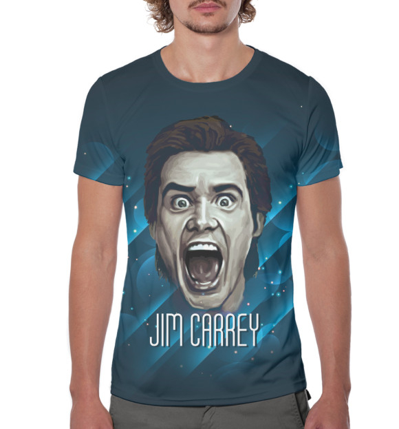 Мужская футболка с изображением Джим Керри цвета Белый