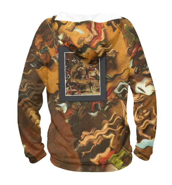 Мужское худи с изображением Кошмарные миры Босха цвета Белый