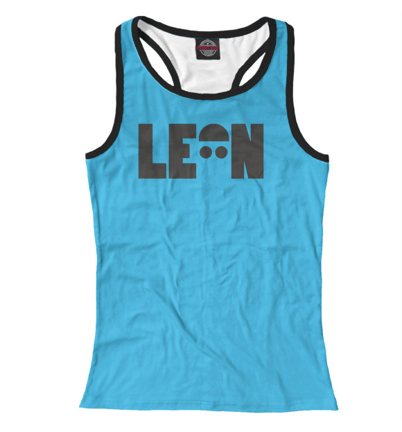 Женская майка-борцовка с изображением LEON цвета Белый