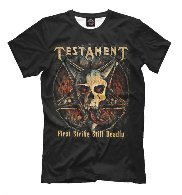 Мужская футболка с изображением Testament цвета Черный