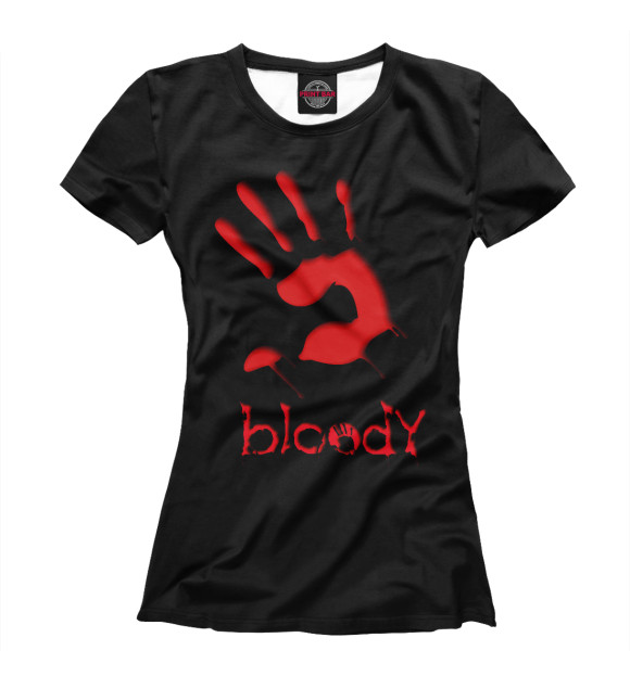 Женская футболка с изображением Bloody цвета Белый