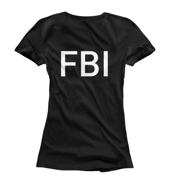 Женская футболка с изображением FBI цвета Белый