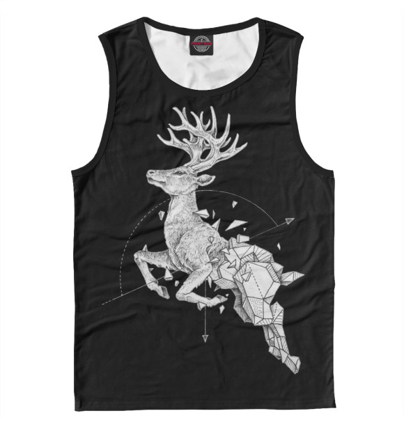Майка для мальчика с изображением Geometric dark deer цвета Белый