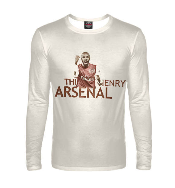 Мужской лонгслив с изображением FC Arsenal - Тьерри Анри цвета Белый