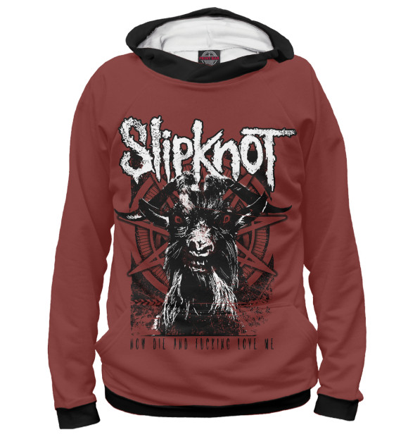 Мужское худи с изображением Slipknot цвета Белый