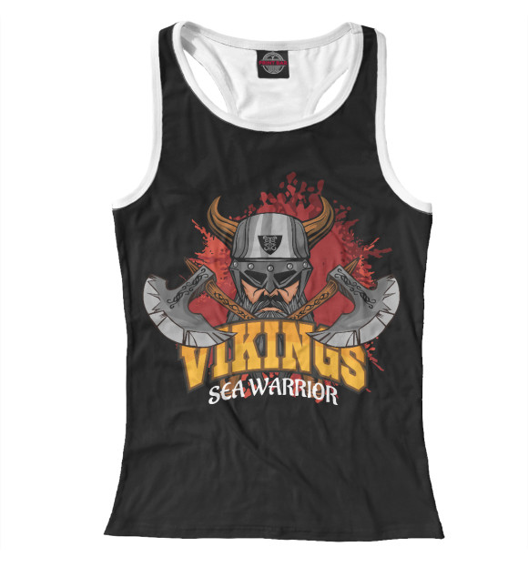 Женская майка-борцовка с изображением Викинг цвета Белый