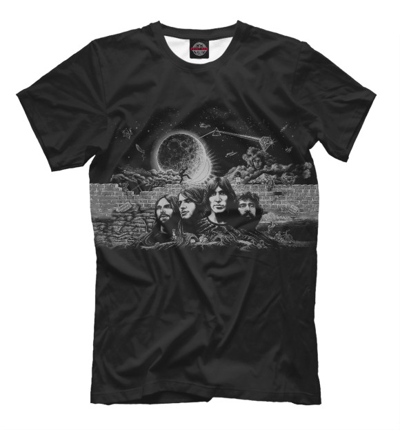 Мужская футболка с изображением Pink Floyd цвета Черный