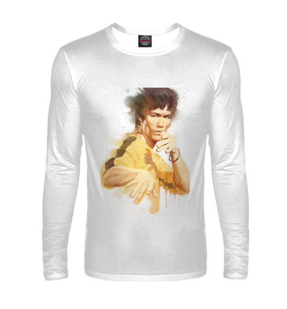 Мужской лонгслив с изображением Bruce Lee цвета Белый