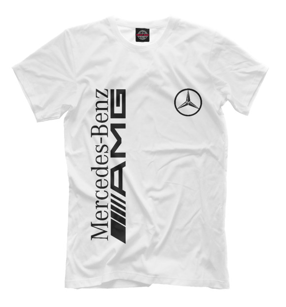 Мужская футболка с изображением Mersedes-Benz AMG цвета Белый