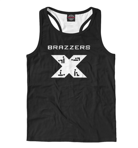 Мужская майка-борцовка с изображением Brazzers цвета Белый