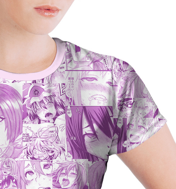 Футболка для девочек с изображением So pink ahegao цвета Белый