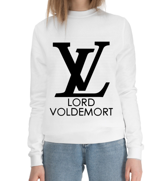 Женский хлопковый свитшот с изображением Lord Voldemort цвета Белый